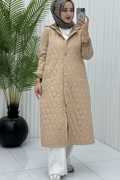 Gözde Kapitone Mont Bej