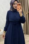 Yüsra Elbise Lacivert