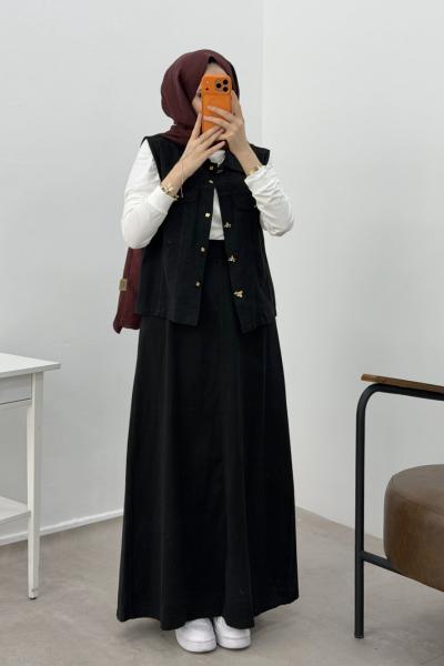 Açelya Tensel Kot Etekli 3 Lü Takım