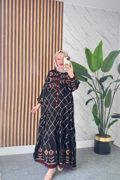 Asel Pamuklu Viskon Elbise