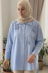 Çiçek tunik -mavi