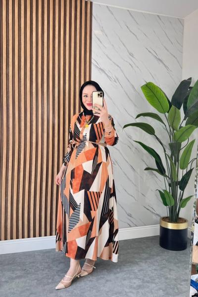 Flora Pamuklu Vİskon Elbise