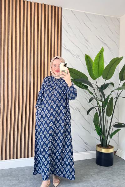 Hira Pamuklu Viskon Elbise