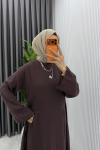 Acı Kahve Cansu Müslin Kumaş Tesettür Takım