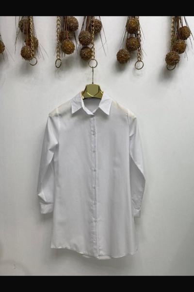 Beyaz Boyfrend Gömlek Tesettür Giyim