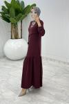 Bordo Premıum Seçil Elbise Tesettür Giyim