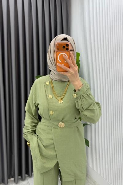 Çağla Premium Kemerli Gözde Takım Tesettür Giyim