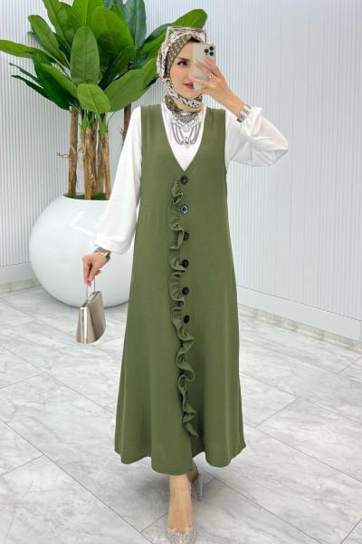 Haki Mahya Jile Veya Takım Tesettür Giyim