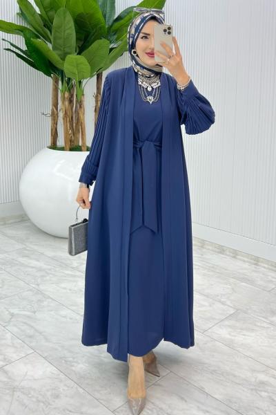 İndigo Premıum Melek Abaya Takım