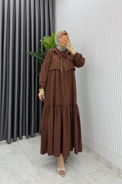 Kahve Gamze Takım Tesettür Giyim
