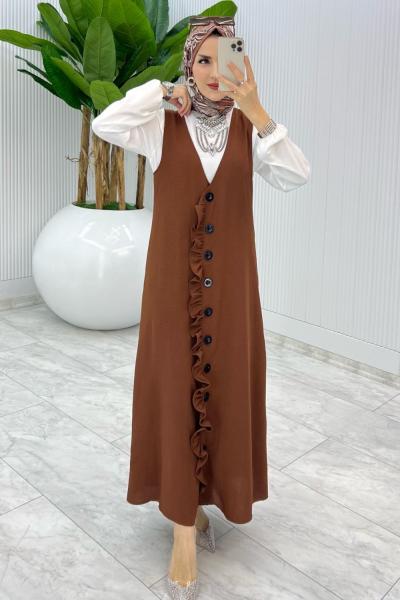 Kahve Mahya Jile Veya Takım Tesettür Giyim