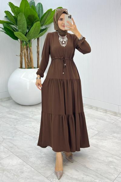 Kahve Nilay Elbise Tesettür Giyim