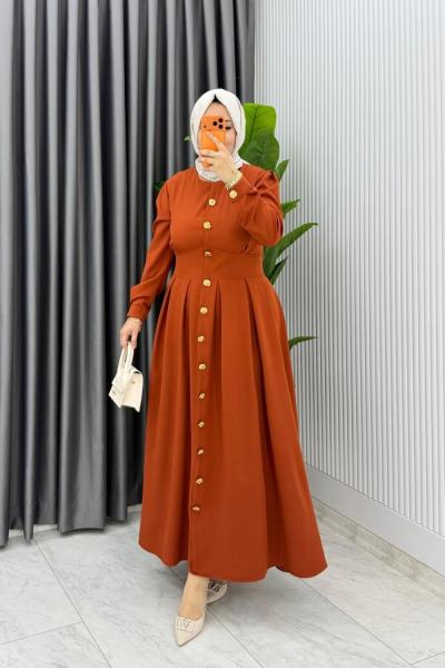 Kiremit Premium Asel Elbise Tesettür Giyim