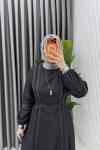 Laci Premium Bağcıklı Kot Elbise Tesettür Giyim