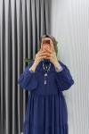 Lacivert  Güzide Elbise Tesettür Giyim