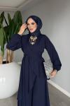 Lacivert Cevher Pantolon Takım Tesettür Giyim