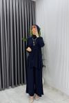 Lacivert Figen Pantolon Takım Tesettür Giyim