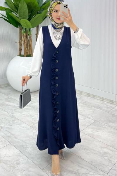 Lacivert Mahya Jile Veya Takım Tesettür Giyim