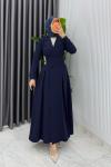Lacivert Premium Hülya Ferace Elbise Tesettür Giyim