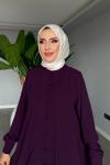 Mürdüm Kayra Takım Medine İpeği Kumaş Tesettür Giyim Premium Seri