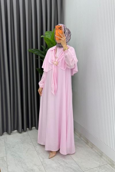 Pembe Premıum Ceylan Elbise Tesettür Giyim