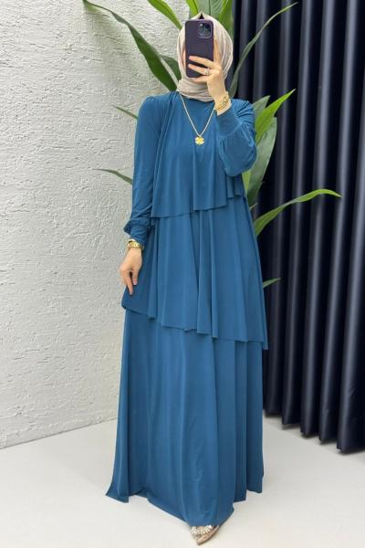 Petrol Premium Sultan Elbise Tesettür Giyim