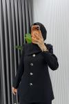 Siyah Ebrar Ceket Takım Tesettür Giyim