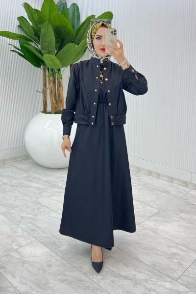 Siyah Premium Gizem Takım Tesettür Giyim