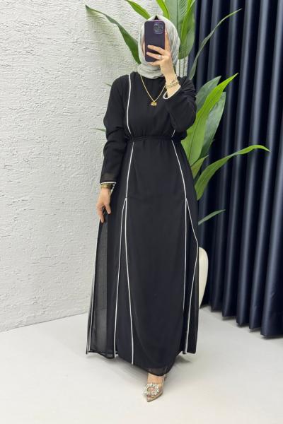 Siyah Premium İkili Şifon Takım Tesettür Giyim