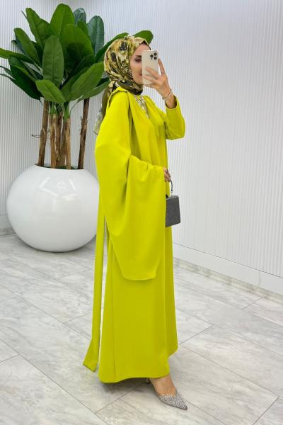 Yağ Yeşil Premium Yağmur Elbise Tesettür Giyim