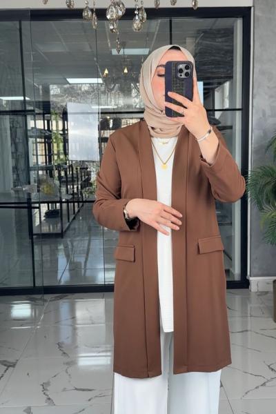 Ahsa İçlik Ceket-Kahverengi