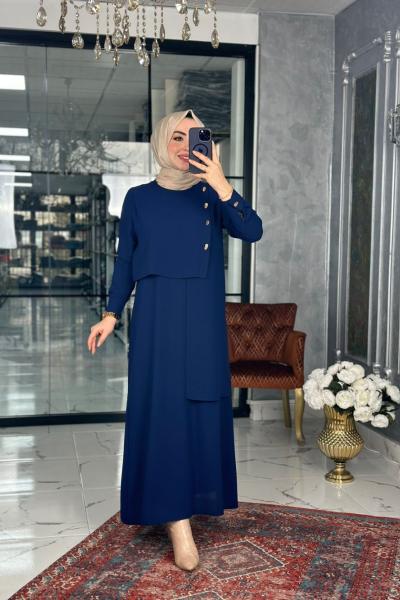 Ahuzar Elbise Lacivert