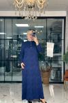 İzgi Elbise Lacivert