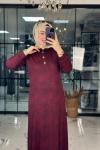 İzgi Elbise Bordo