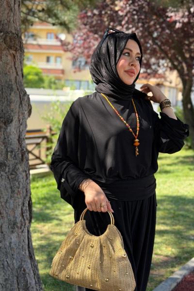 Kumsal şalvar takım-Siyah