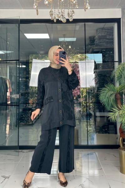 Mücevher Üçlü Takım Siyah