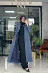 Uzun Kaşe Kaban İndigo