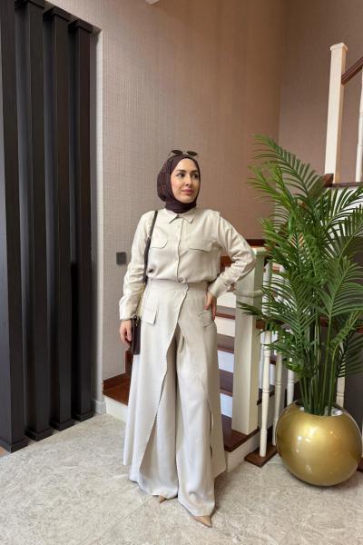 Lessa Üçlü Takım Bej