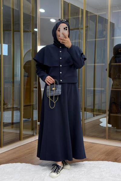 Pelerinli Scuba Etekli Takım Lacivert