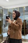 Reglan kol Kısa Trençkot Camel