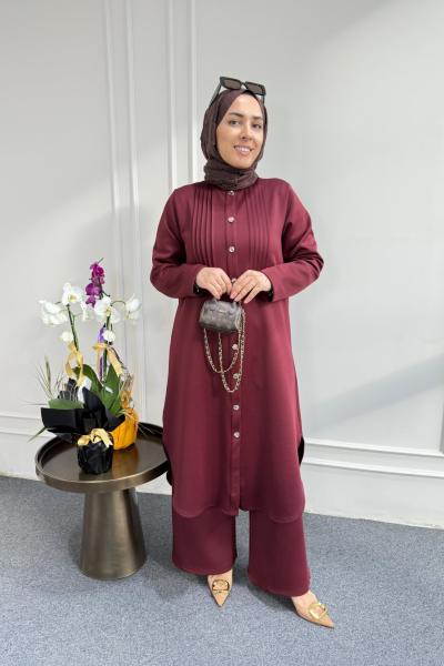 Scuba Nervürlü Takım Bordo