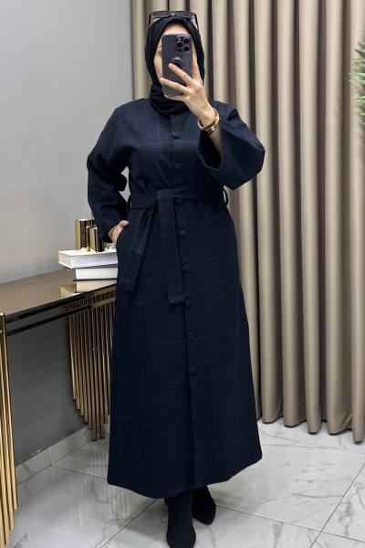 Kare Kaşe Kaban Lacivert