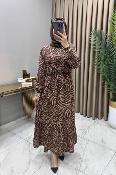 Kehribar Elbise Kahve