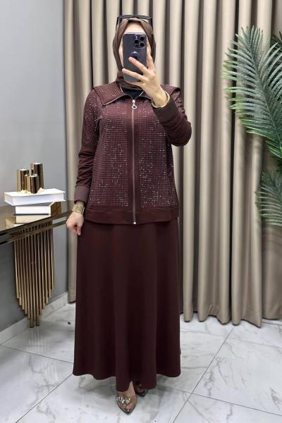 Serenay Taşlı Takım Kahve