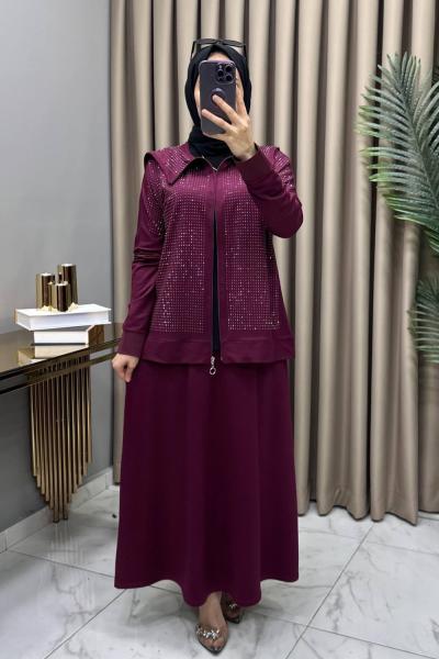 Serenay Taşlı Takım Fuşya