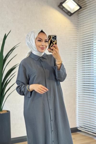 10750 Şelale Uzun Tunik Antrasit