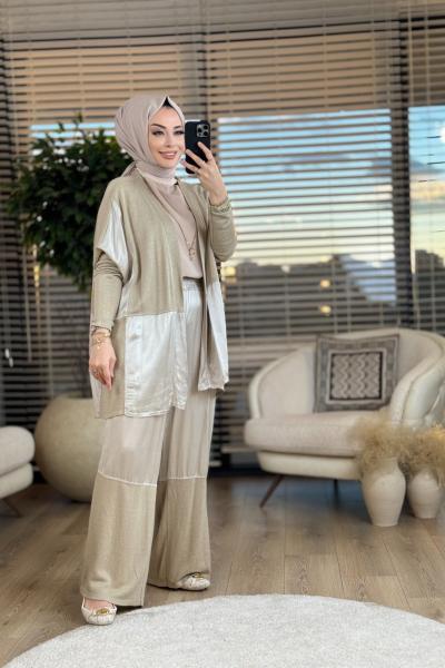 1103 İpek Takım Bej