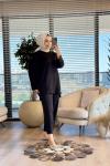 14384 Yanları Çıtçıtlı Takım Siyah