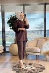 14384 Yanları Çıtçıtlı Takım Kahve