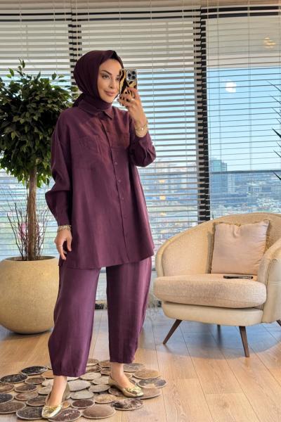 14442 Ön İki Cepli Clasic Takım Bordo